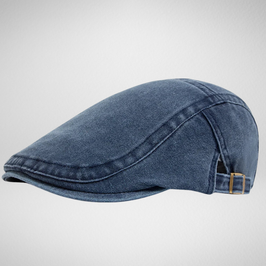 Denim Flat Cap Heren – Gatsby Stijl - Verstelbare Band
