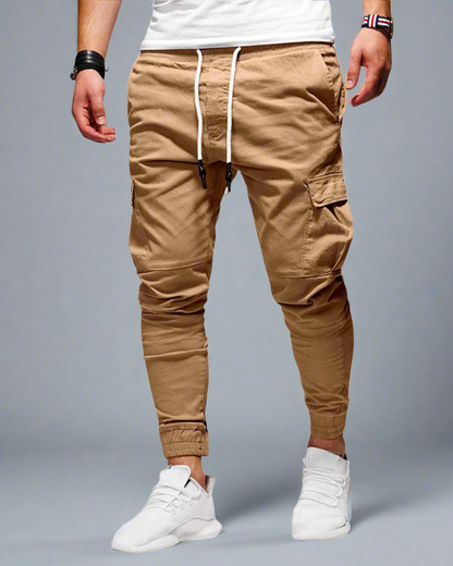 Heren Jogger Cargo Broek – Slim Fit met Trekkoord