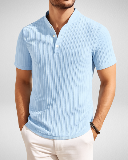 Geribde V-hals Heren T-shirt – Lichtgewicht en Ademend