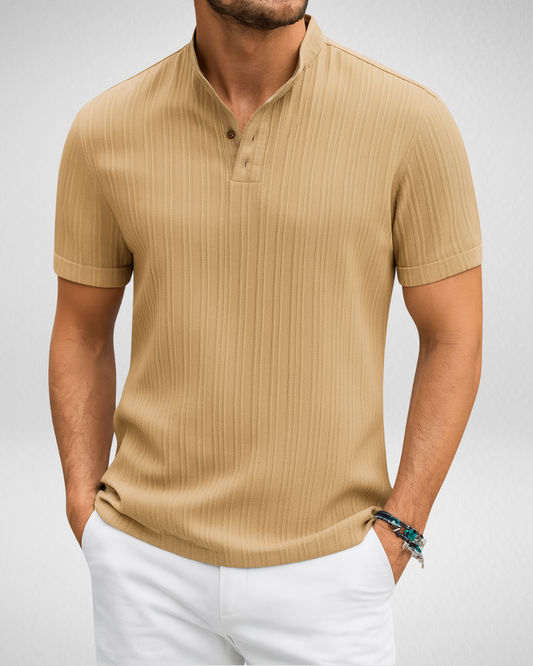 Geribde V-hals Heren T-shirt – Lichtgewicht en Ademend