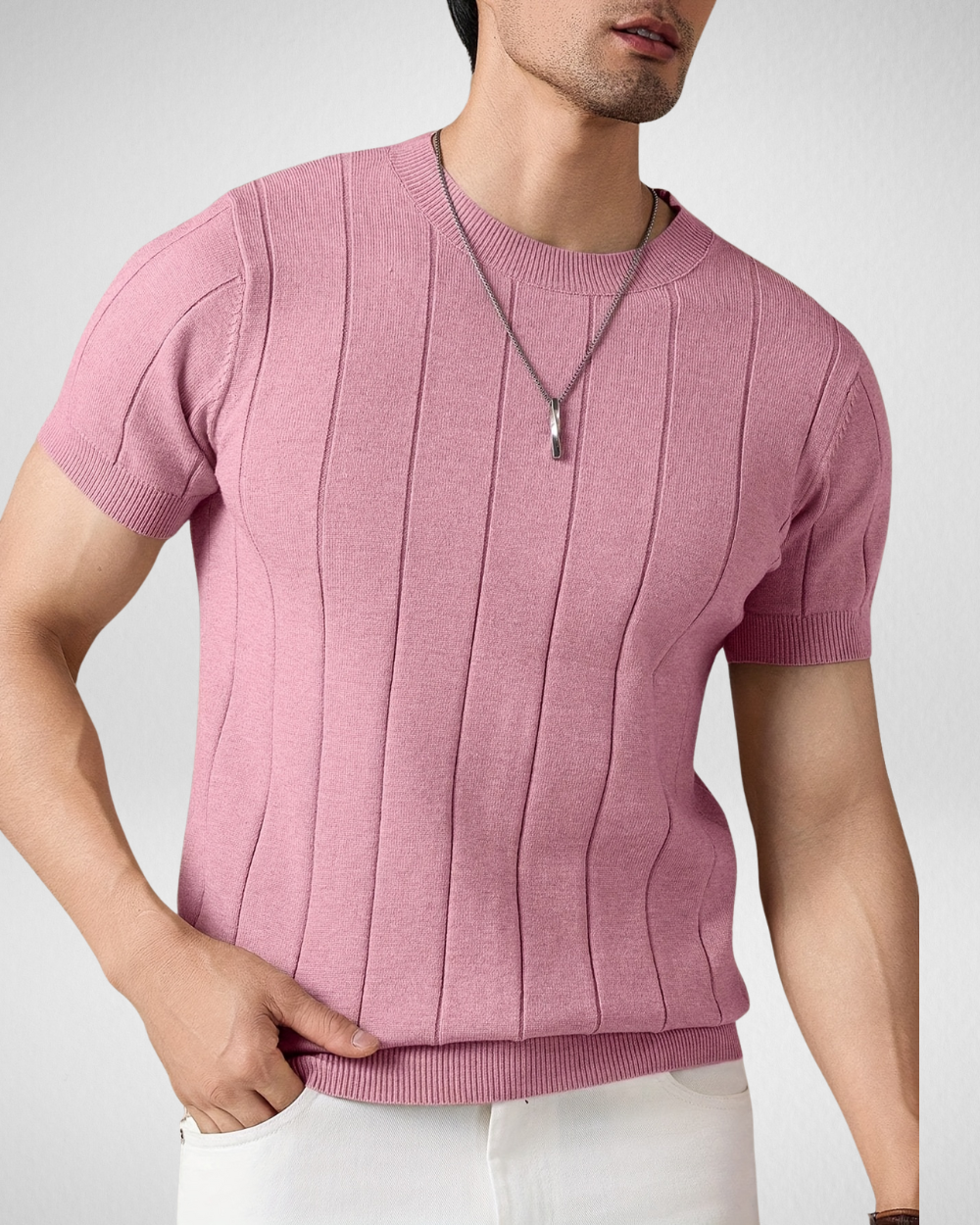 Gebreide Zomer Top - T-Shirt - Korte Mouwen