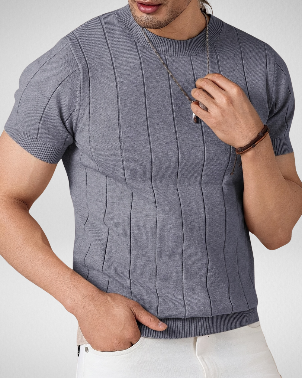 Gebreide Zomer Top - T-Shirt - Korte Mouwen