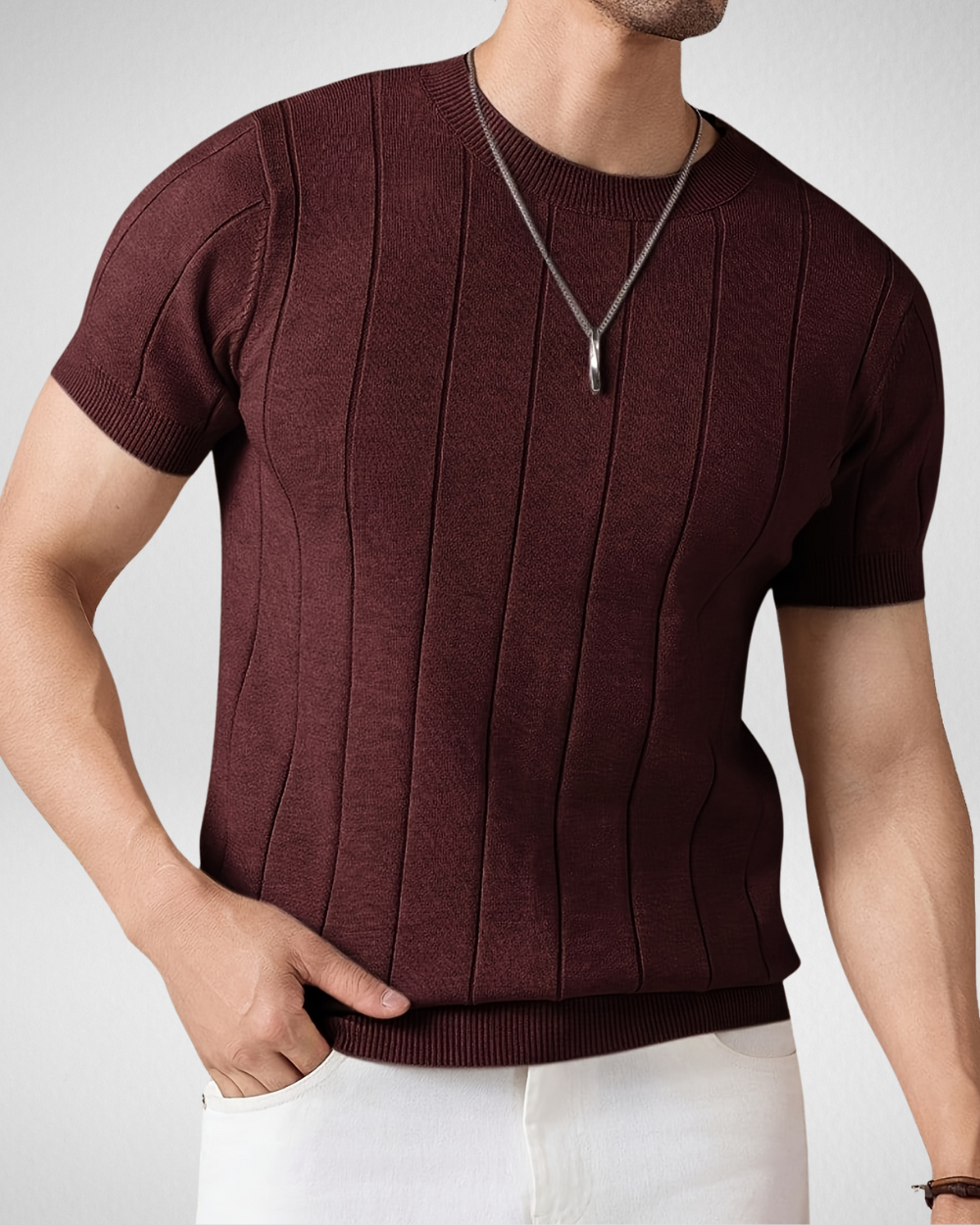 Gebreid T-shirt met Strepen - Zomer