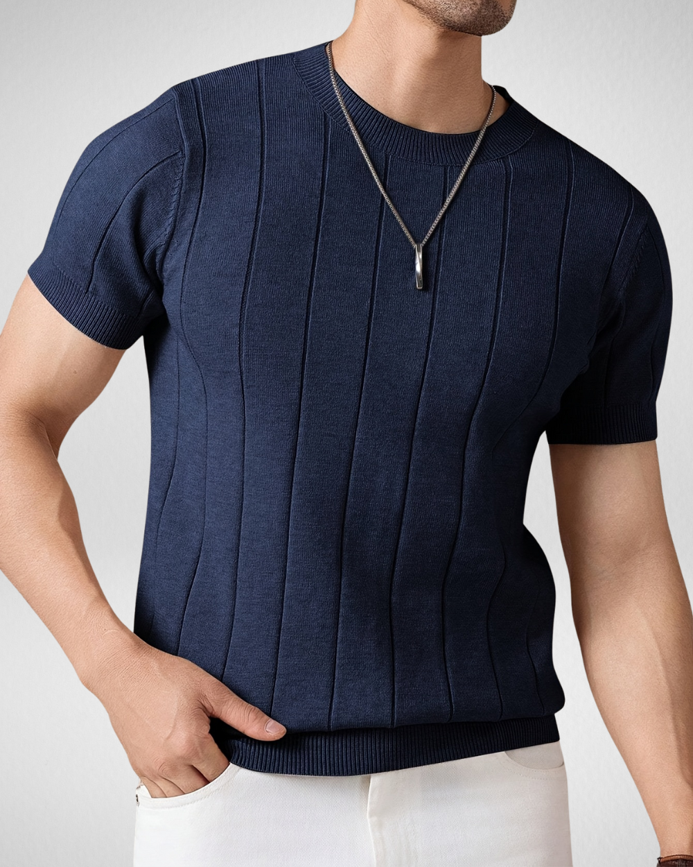 Gebreid T-shirt met Strepen - Zomer