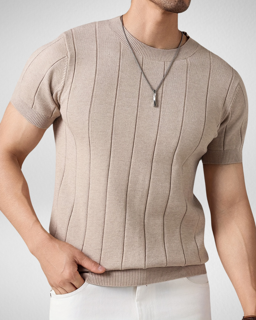 Gebreid T-shirt met Strepen - Zomer