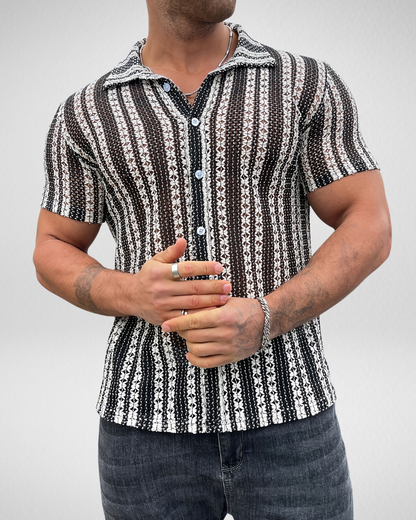Heren Overhemd Zomer - Met Patroon - Slim-fit