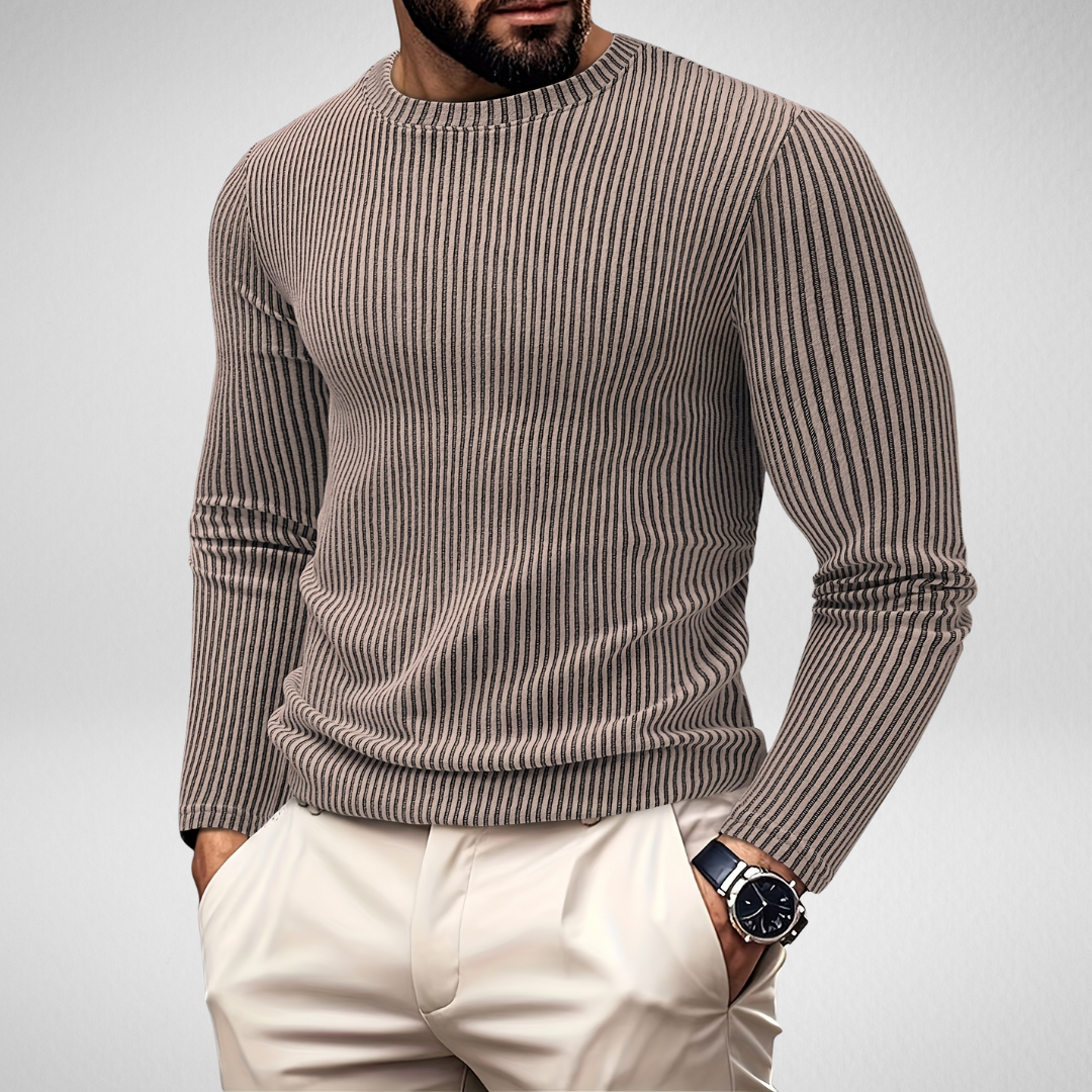 Heren Geribbelde Trui – Gebreid ontwerp – Casual herfst stijl