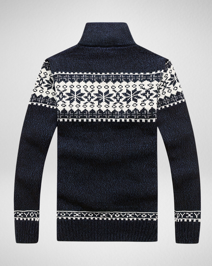 Heren Vest met Rits – Gebreid Motief – Herfst/Winter Laag