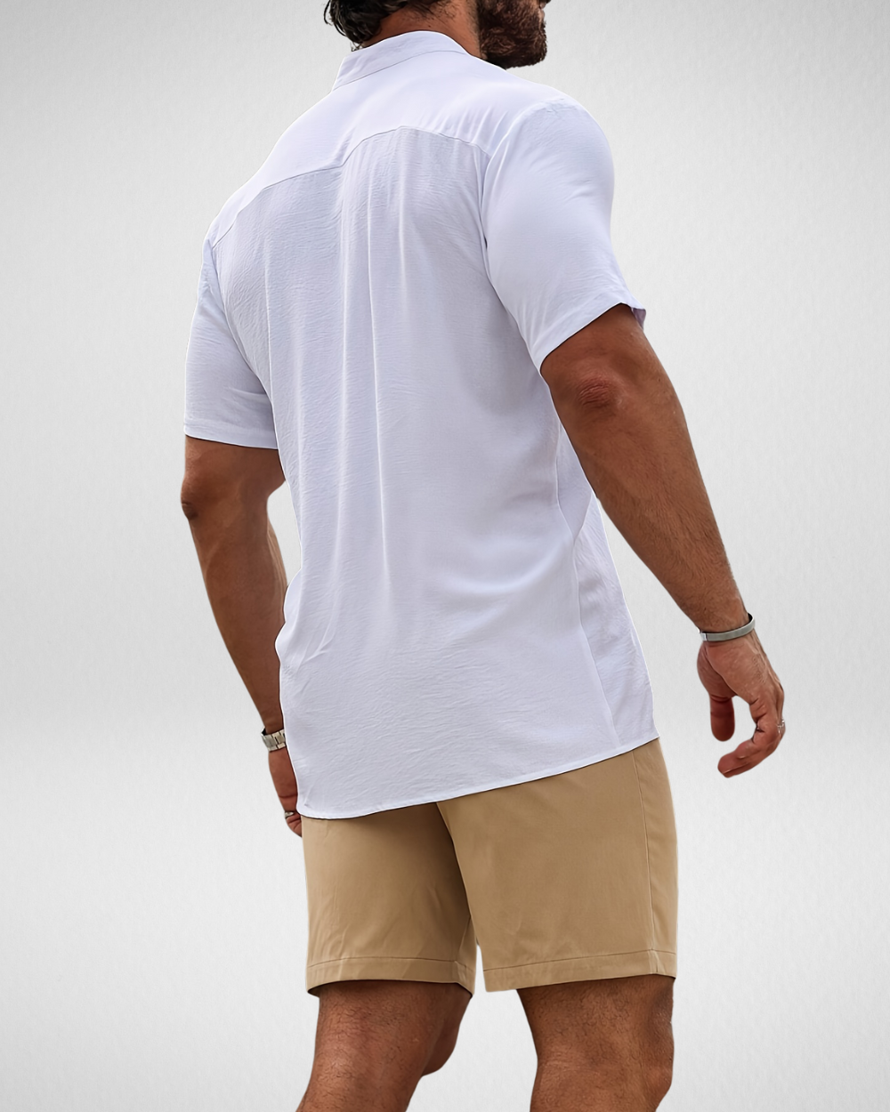 Heren Zomerset – Opstaande Kraag Shirt & Shorts – Casual