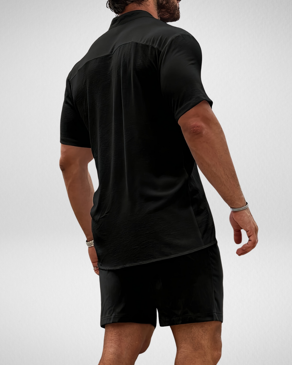 Heren Zomerset – Opstaande Kraag Shirt & Shorts – Casual