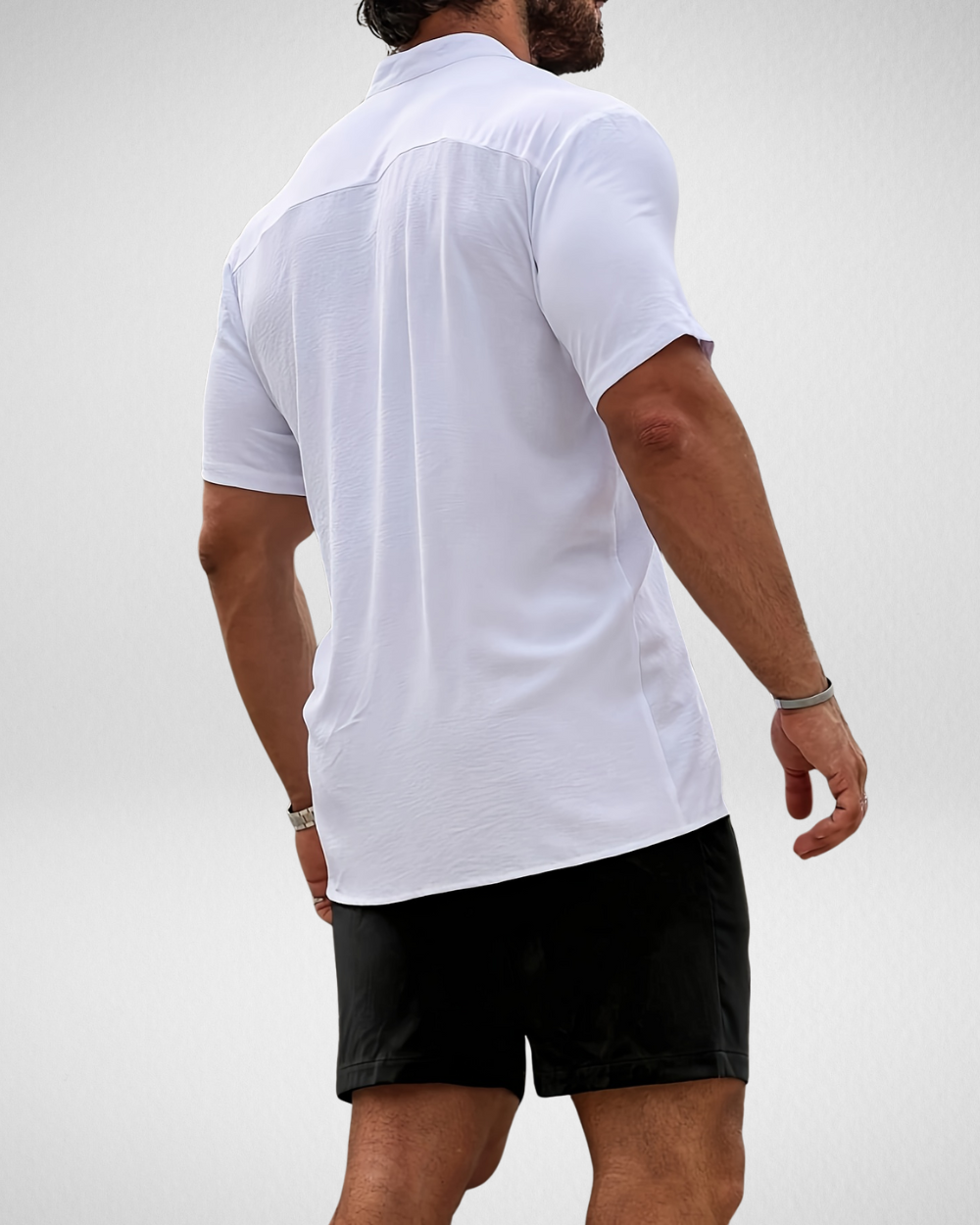 Heren Zomerset – Opstaande Kraag Shirt & Shorts – Casual