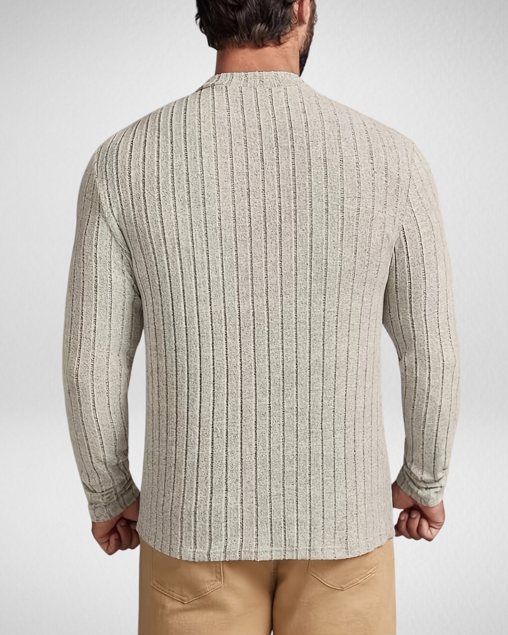 Heren Geribde Trui – Ronde Hals – Slim Fit Sportieve Look