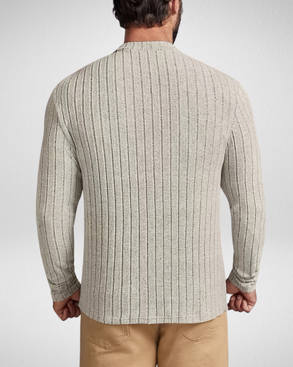 Heren Geribde Trui – Ronde Hals – Slim Fit Sportieve Look
