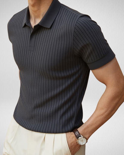 Heren Geribde Polo – Zachte Viscose – Casual All-Season Look