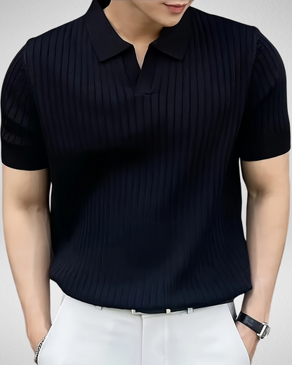 Heren Geribde Polo – Zachte Viscose – Casual All-Season Look