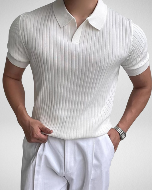 Heren Geribde Polo – Zachte Viscose – Casual All-Season Look