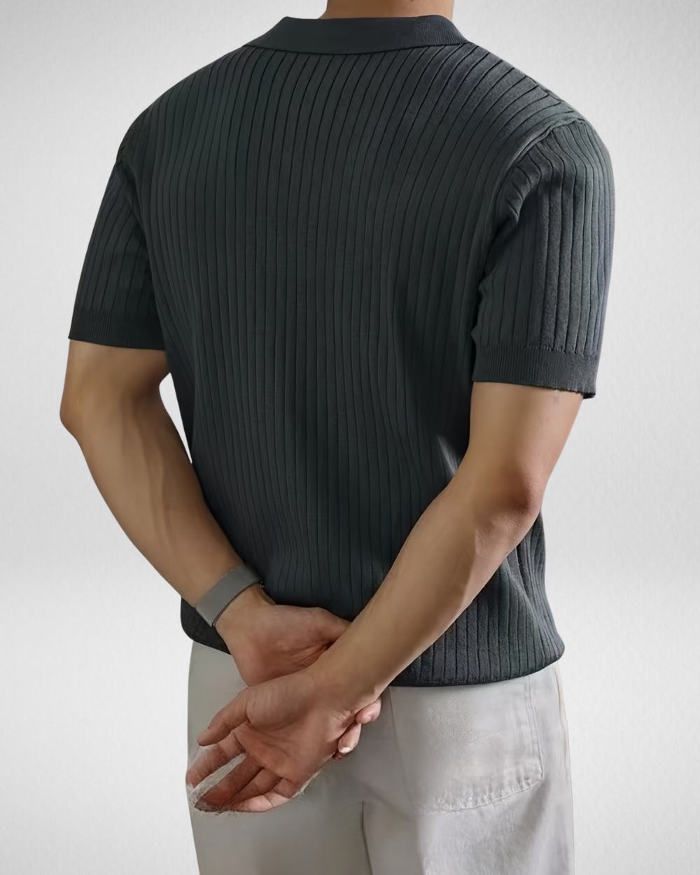 Heren Geribde Polo – Zachte Viscose – Casual All-Season Look