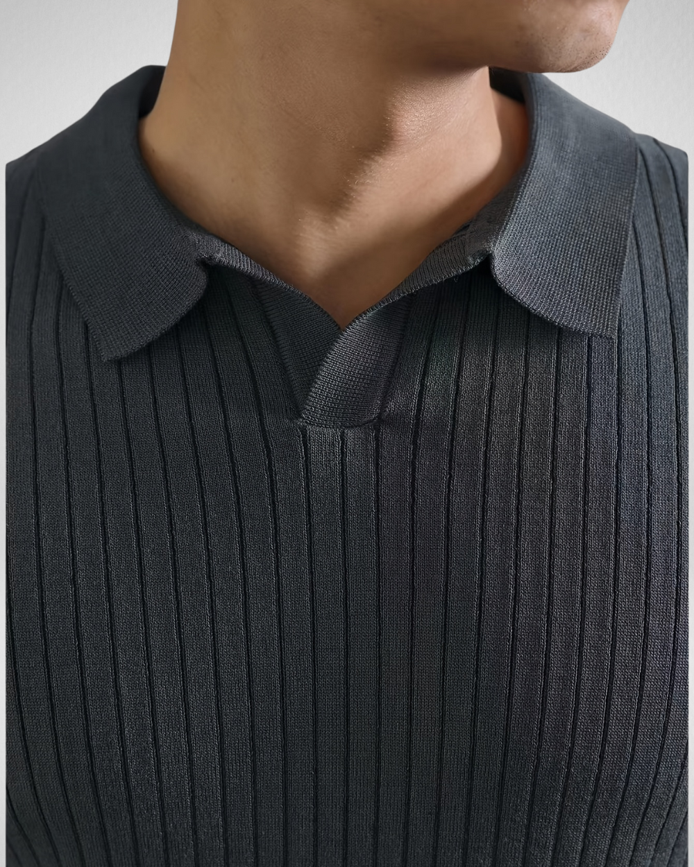Heren Geribde Polo – Zachte Viscose – Casual All-Season Look