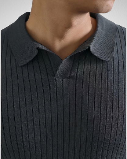 Heren Geribde Polo – Zachte Viscose – Casual All-Season Look
