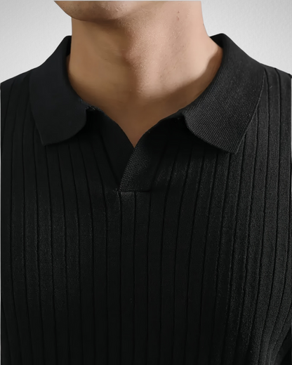 Heren Geribde Polo – Zachte Viscose – Casual All-Season Look
