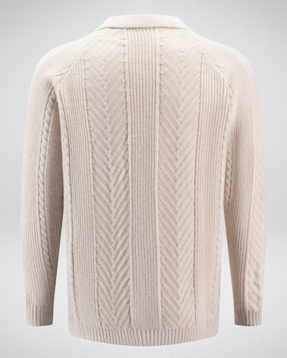 Heren Gebreide Polo Trui – Structuurpatroon – Herfst/Winter