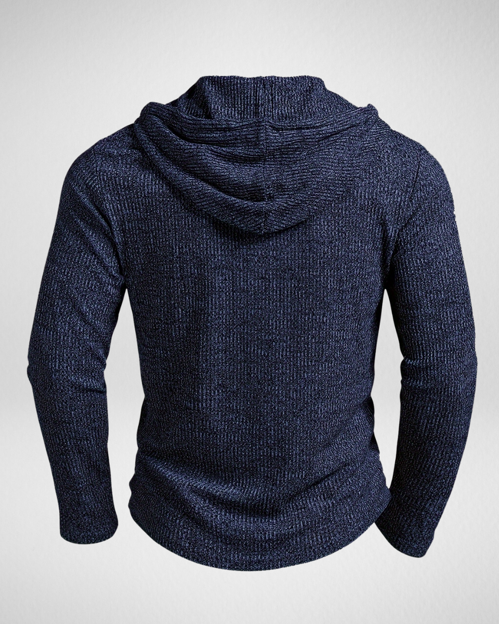 Heren Gebreide Hoodie – Knoopdetail – Herfst