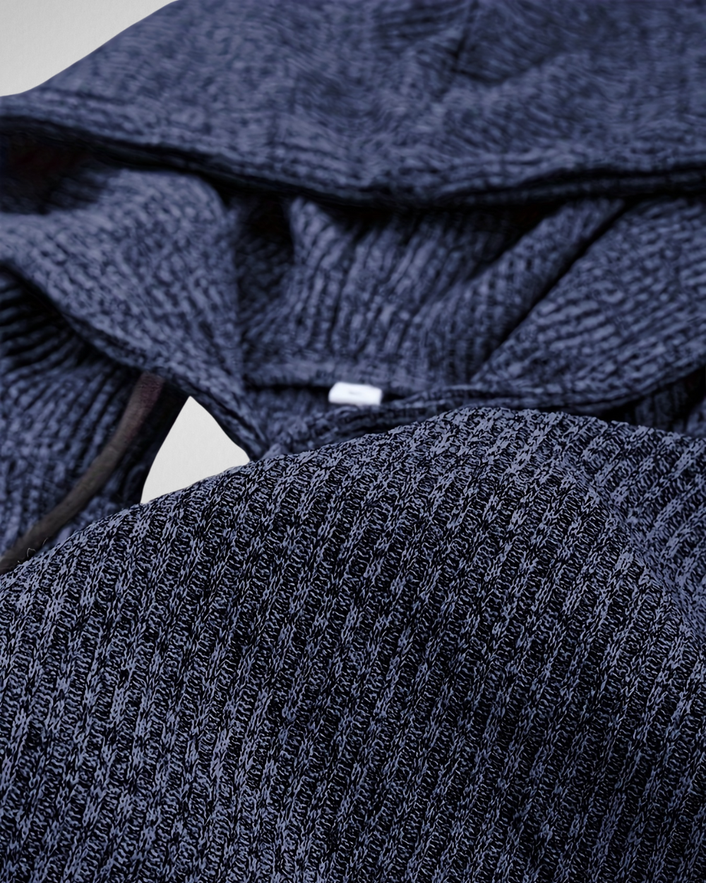 Heren Gebreide Hoodie – Knoopdetail – Herfst