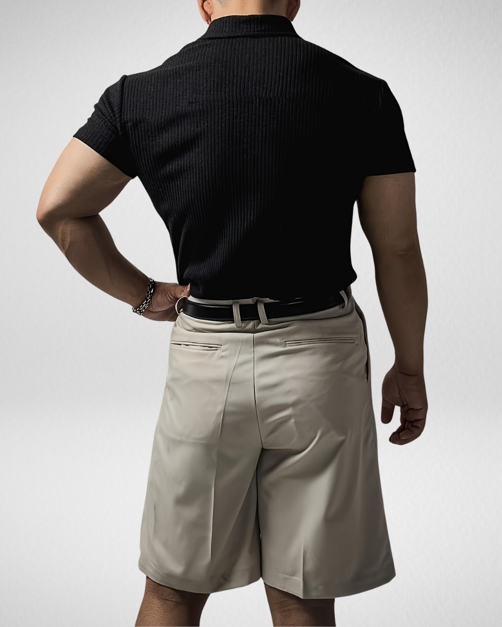 Heren Geribbelde Polo – Slim Fit – Stijlvolle Casual Basic