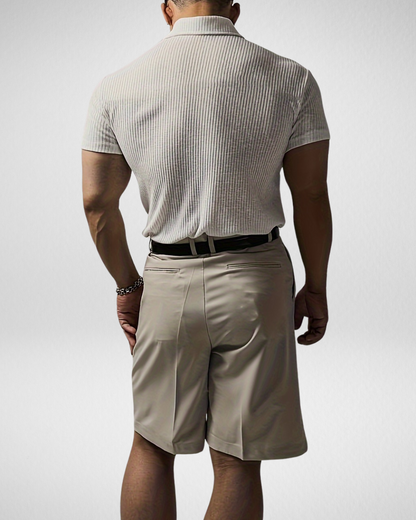 Heren Geribbelde Polo – Slim Fit – Stijlvolle Casual Basic