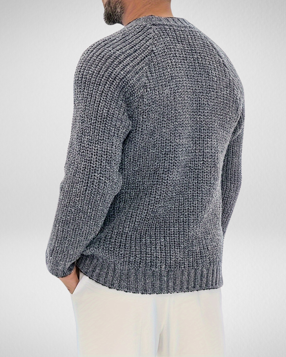 Heren gebreide trui – Dikke structuur – Herfst winter basic