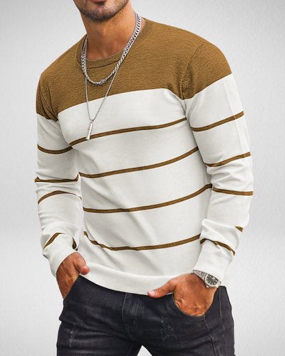 Heren longsleeve – Ribgebreide hals – Herfst