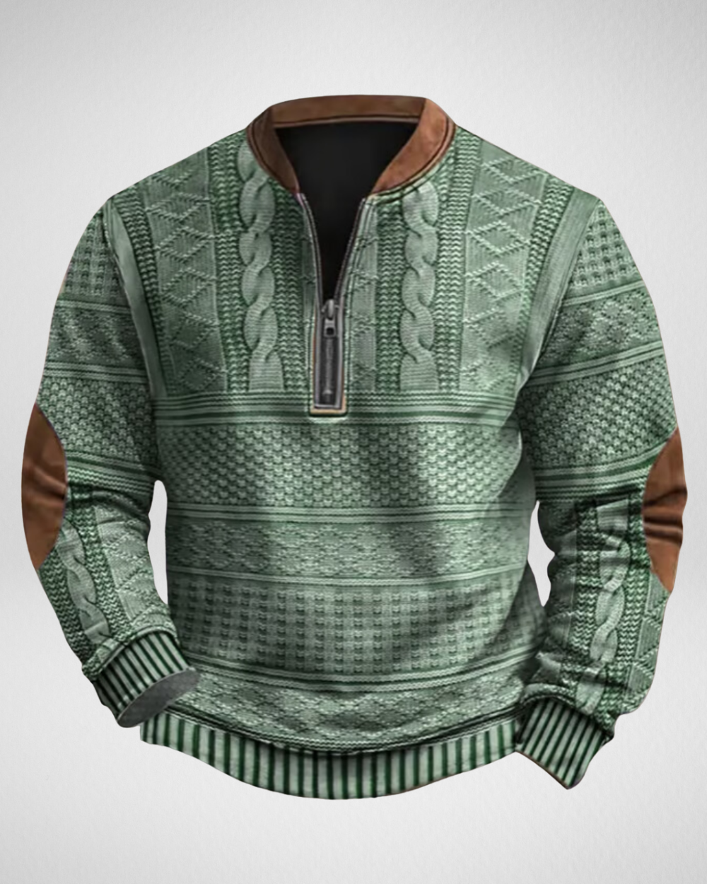 Heren Half-Zip Gebreide Trui – Zacht Comfort – Casual & Dagelijks