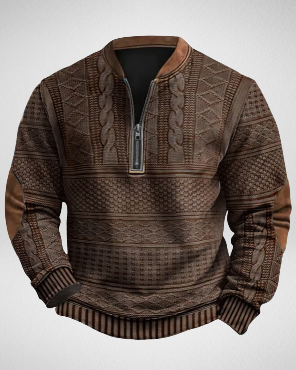 Heren Half-Zip Gebreide Trui – Zacht Comfort – Casual & Dagelijks