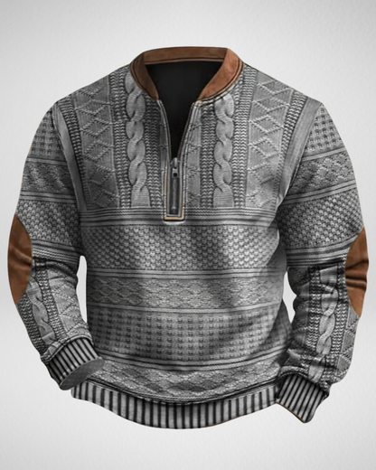 Heren Half-Zip Gebreide Trui – Zacht Comfort – Casual & Dagelijks