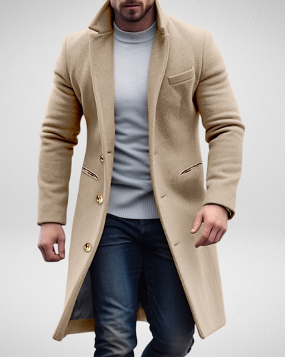 Heren Lange Wintermantel – Tijdloos Design – Formeel & Casual