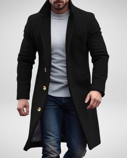 Heren Lange Wintermantel – Tijdloos Design – Formeel & Casual