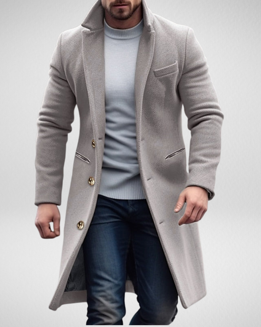 Heren Lange Wintermantel – Tijdloos Design – Formeel & Casual
