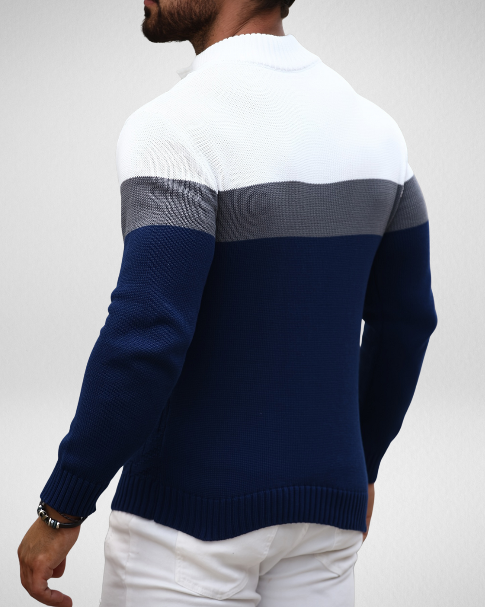 Heren Trui – Geometrisch Breipatroon – Casual Herfst & Winter