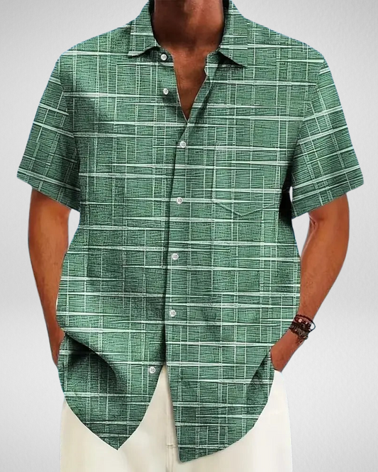 Heren Korte Mouw Overhemd – Geruit Design – Zomer