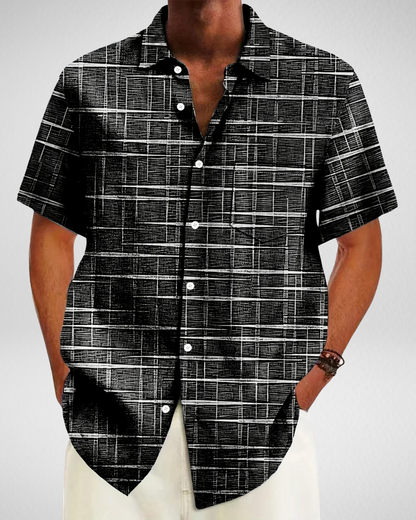 Heren Korte Mouw Overhemd – Geruit Design – Zomer