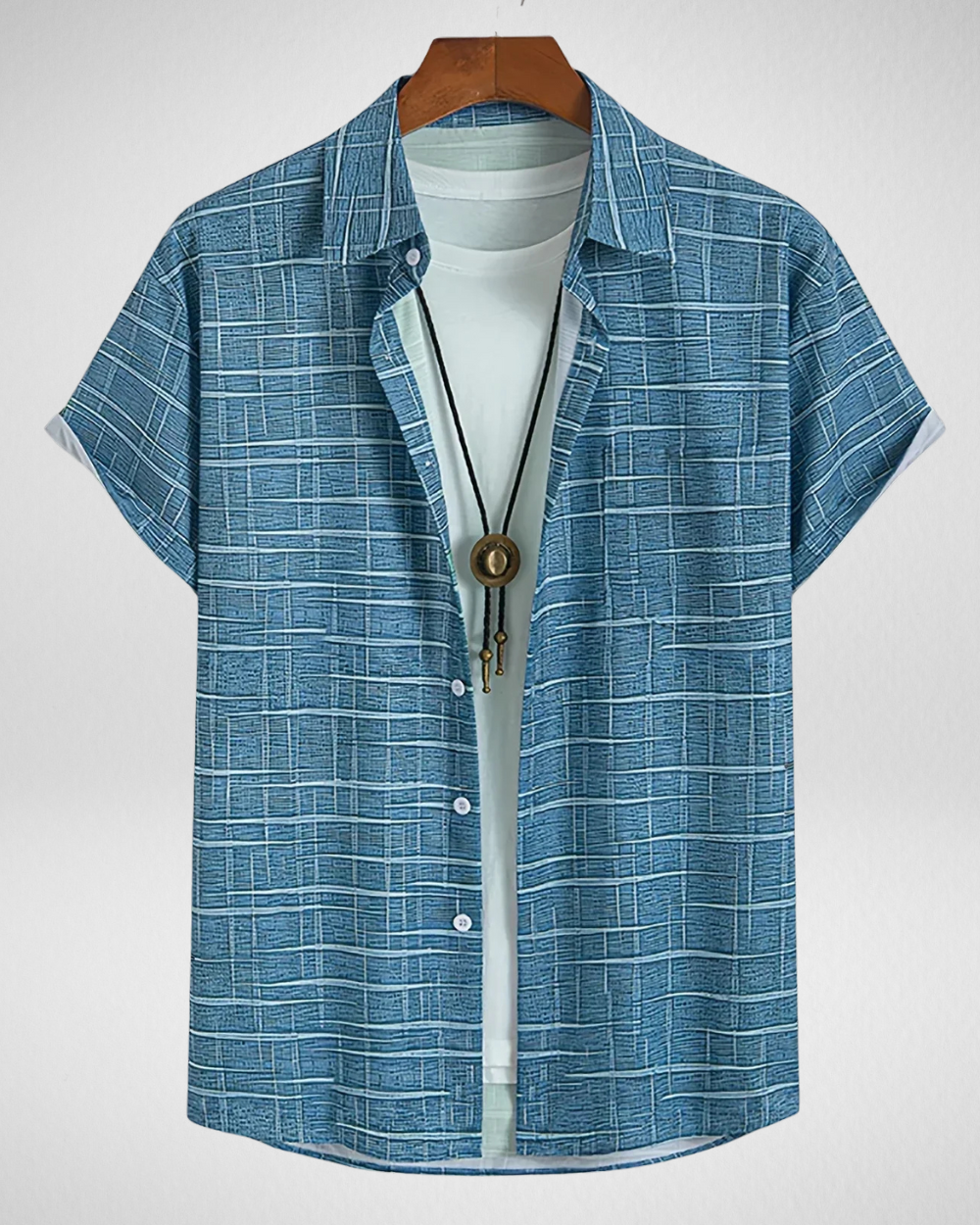 Heren Korte Mouw Overhemd – Geruit Design – Zomer