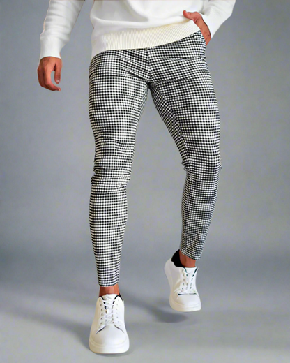 Heren Broek Chino – Slim Fit – Geruit Design