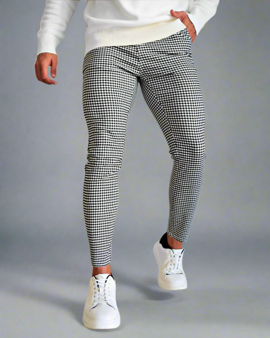 Heren Broek Chino – Slim Fit – Geruit Design