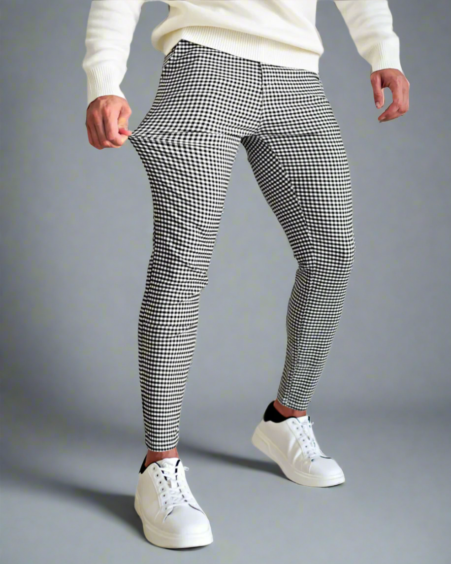 Heren Broek Chino – Slim Fit – Geruit Design