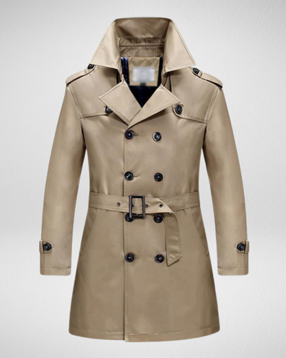 Heren Klassieke Trenchcoat – Slim Fit – Herfst