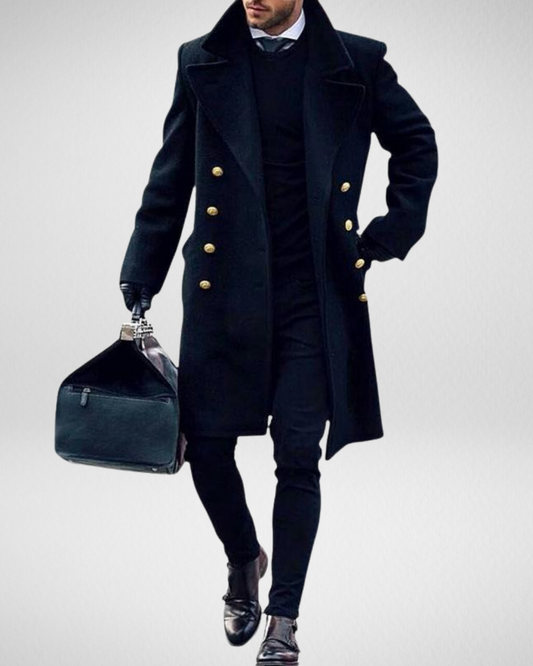 Heren Lange Mantel – Slim Fit – Herfst & Winter