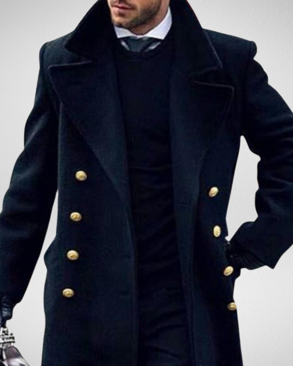 Heren Lange Mantel – Slim Fit – Herfst & Winter