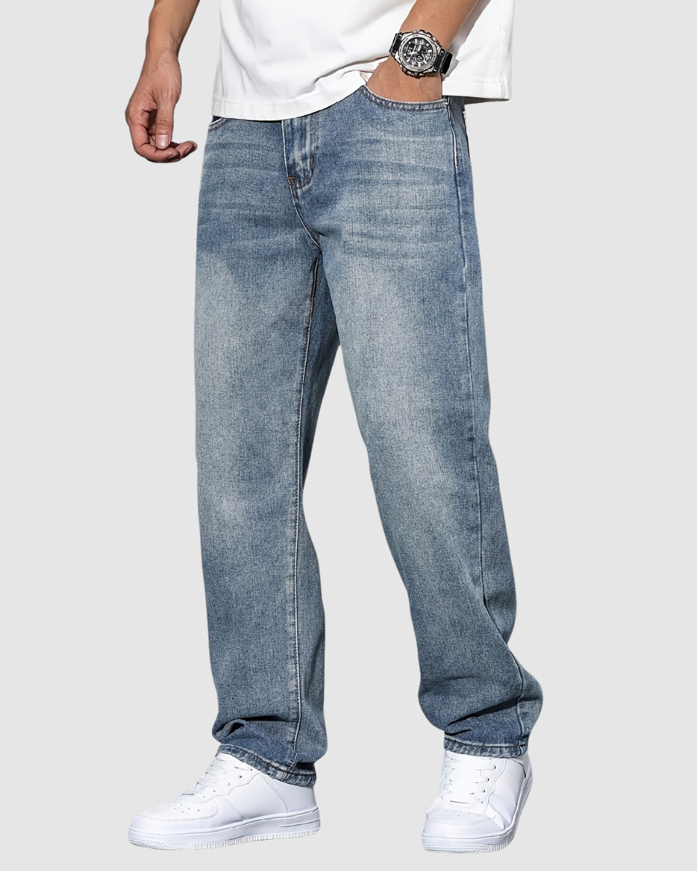 Denim Jeans – Regular Fit – Washed Casual Style