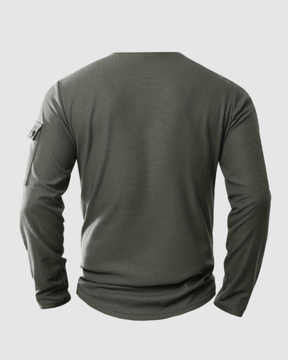 Heren Henley Shirt  – Knoopsluiting – Lange Mouwen