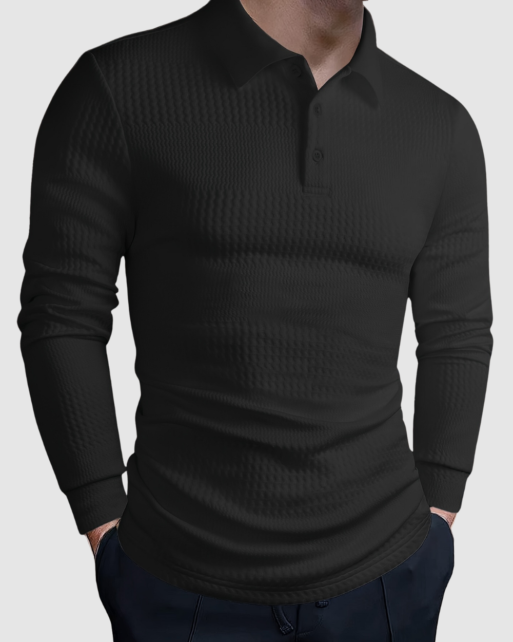 Heren Polo met Lange Mouwen – Slim Fit – Casual Herfst/Winter